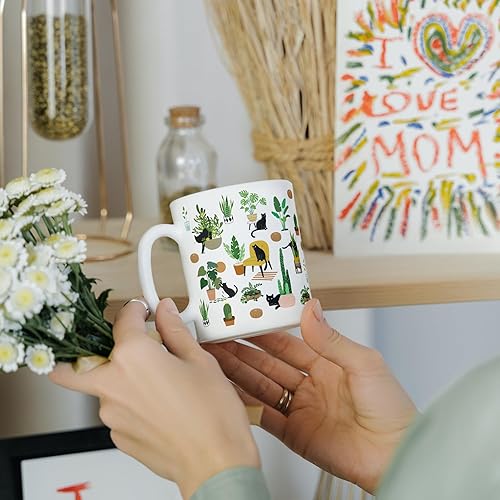 Miniatura 8 de Vivulla68 Regalo para los amantes de los gatos y las plantas, regalos de jardinería para mujeres, taza de café, taza de café con temática de gatos