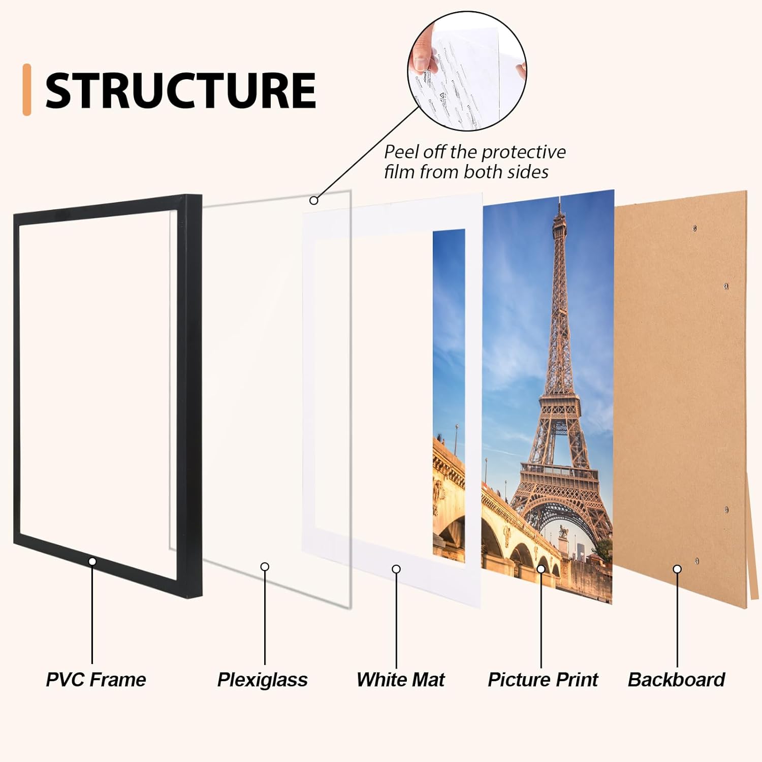 Fixwal 5x7 Picture Frame Set of 12 with Shatter Resistant Plexiglass, Classic Thin Border Black Photo Frames for Home Office Decor Wall Display