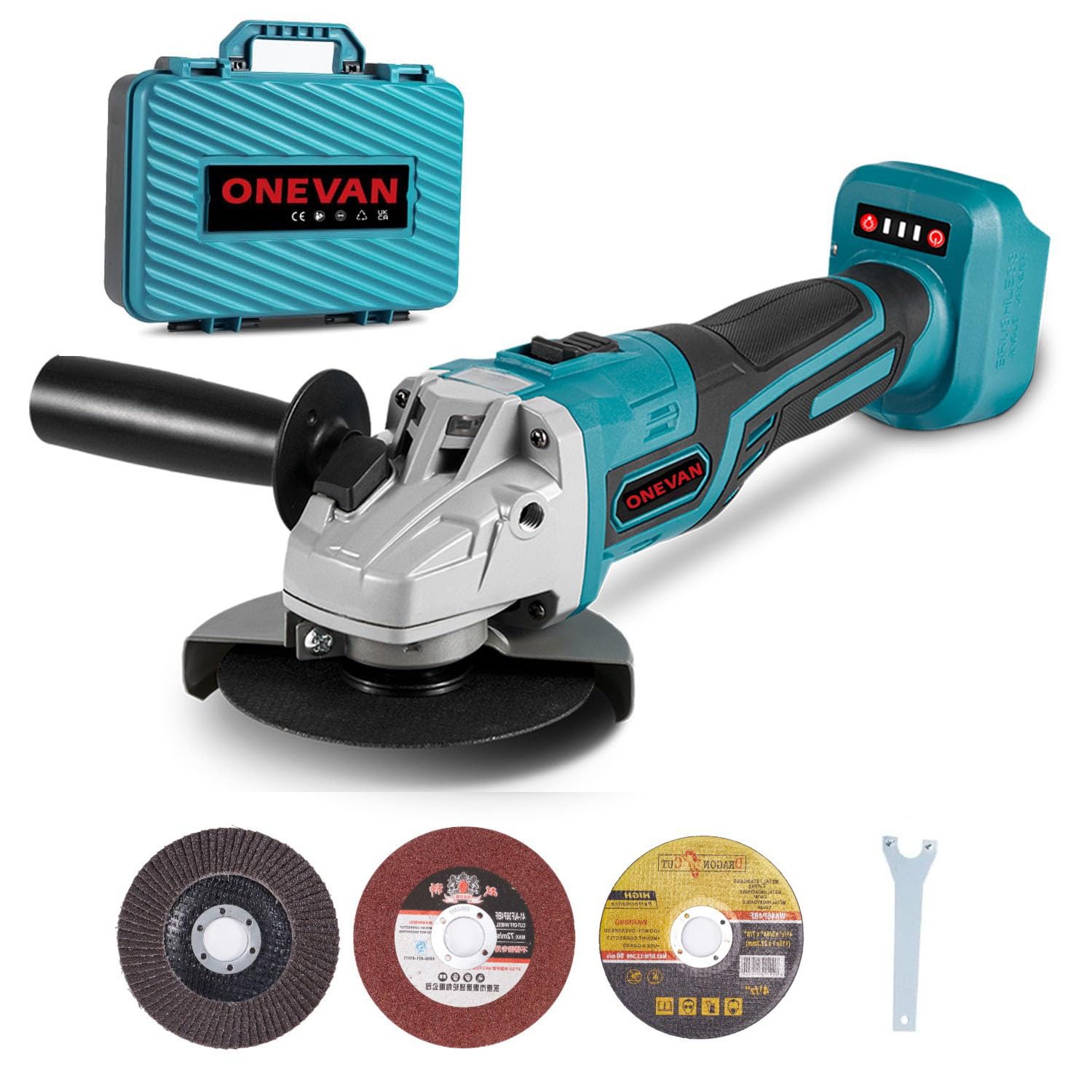 Amazon | ONEVAN ディスクグラインダー コードレス式 125mm マキタの