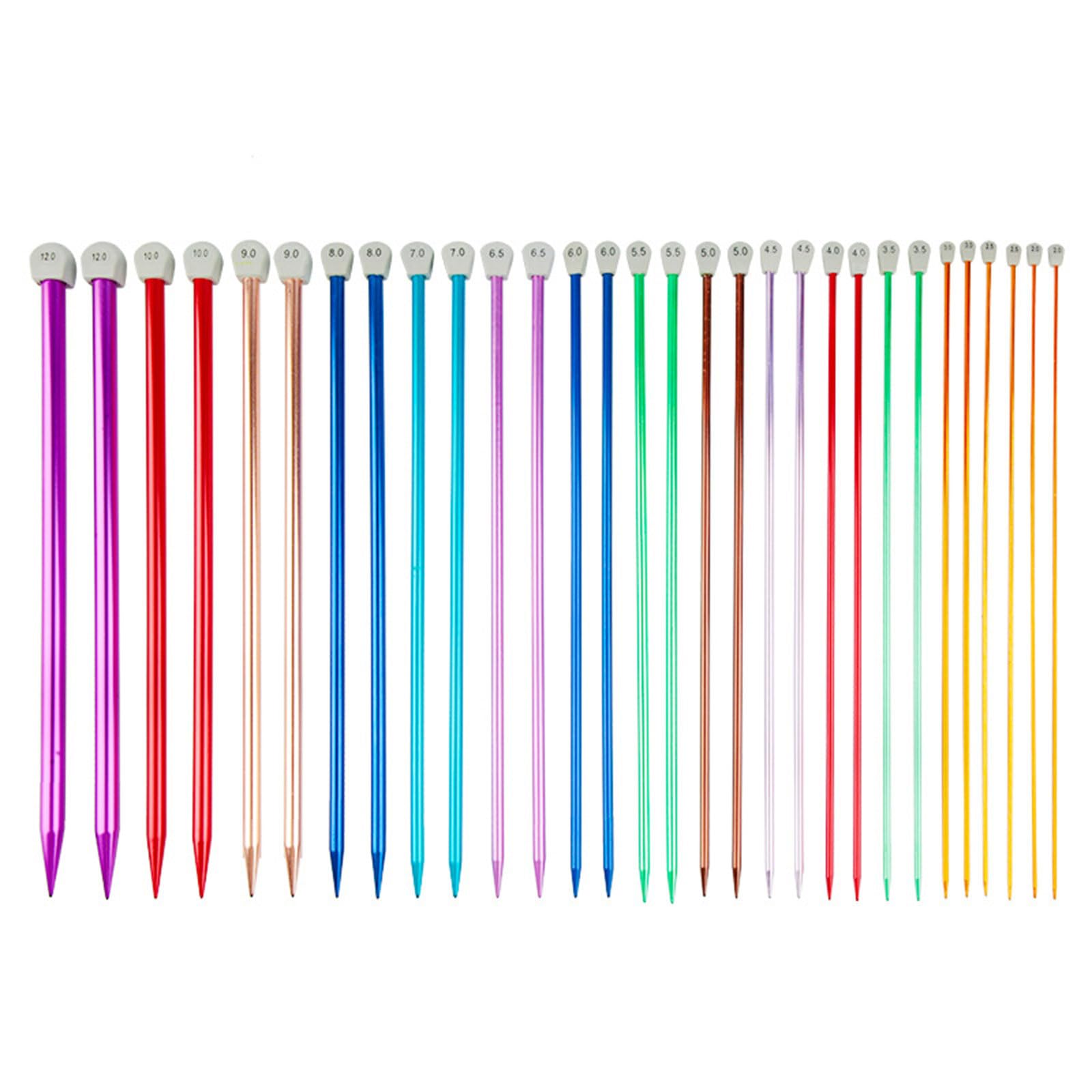 Single Pointed Sweater Needle 2mm-12mm Aluminum Knitting Needle for Sweater Scarf Blanket Craft Project Straight Knitting Metal