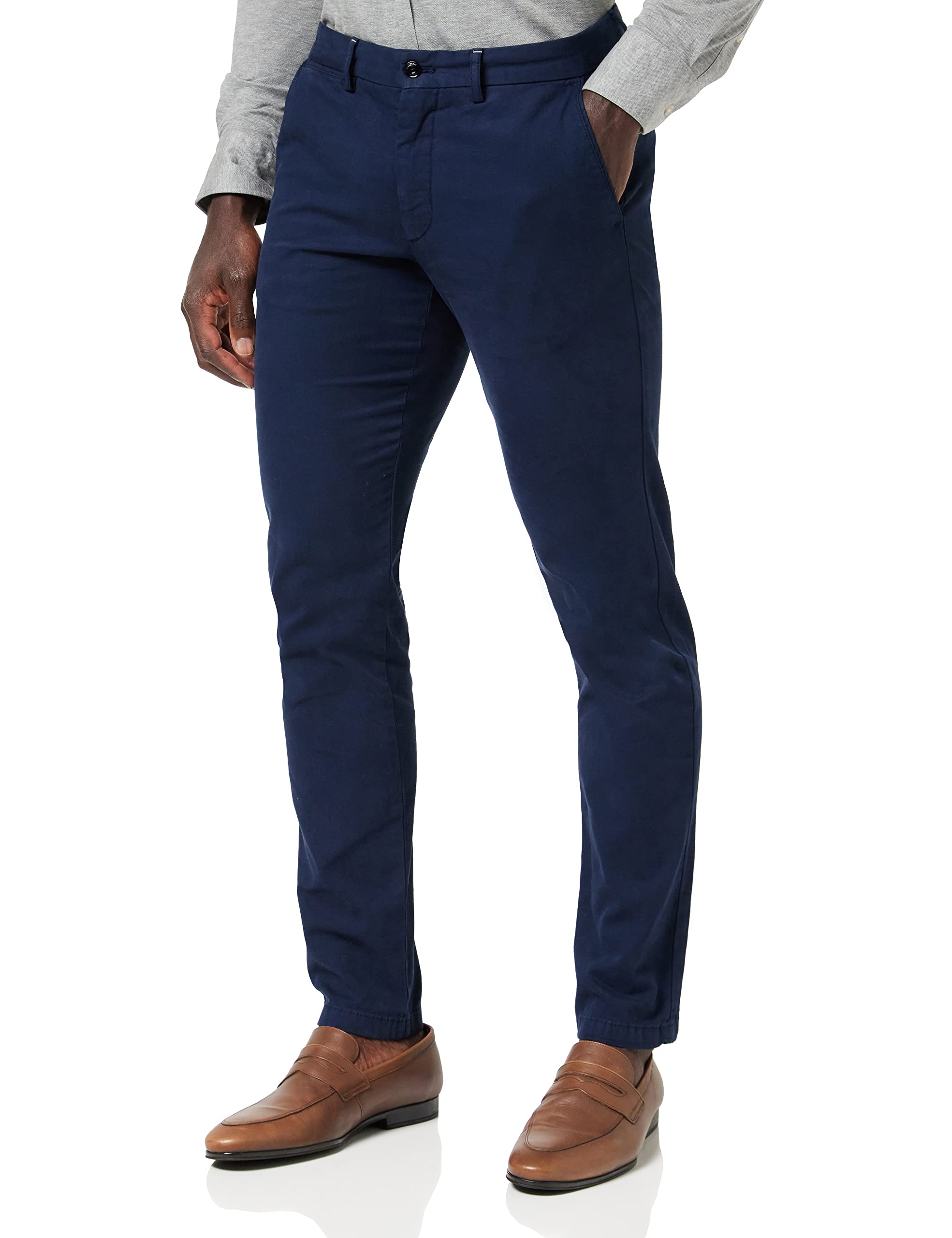 Hackett London Men's Texture Chino Trousers, Blue (Navy), 32W/32L