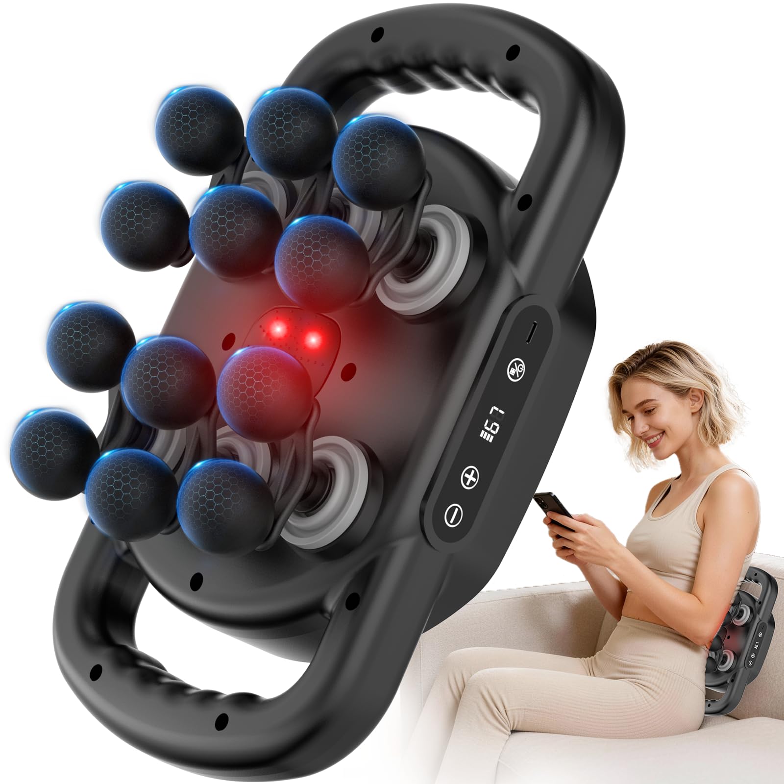 Photo 1 of 12 Head Massage Gun Deep Tissue with 9 Levels & 9 Modes,Cordless Electric Muscle Massager Tool for Back/Neck/Shoulder/Arm/Hand/Leg/Foot/Full Body Muscle Pain Relief,Ideal Gifts for Men/Women/Mum/Dad