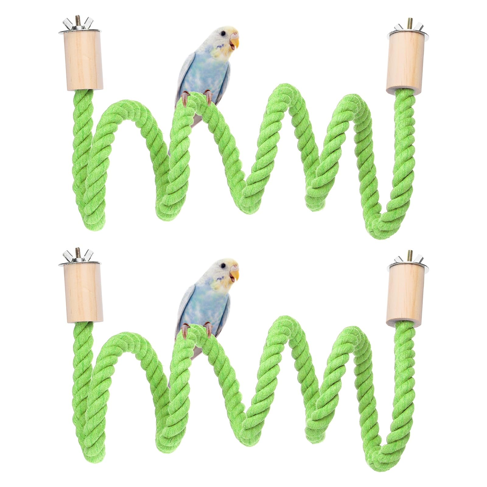 QUARKZMAN 2 Pcs Perchoir À Corde 47 Pouces Vert Clair Destiné pour Parrot
