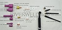 Vista 6 de RIVERWELD TIG Collet Body Copa de aluminio Tamaños surtidos Fit PTA DB SR WP 9 20 25 TIG Antorcha de soldadura Consumibles 53pcs
