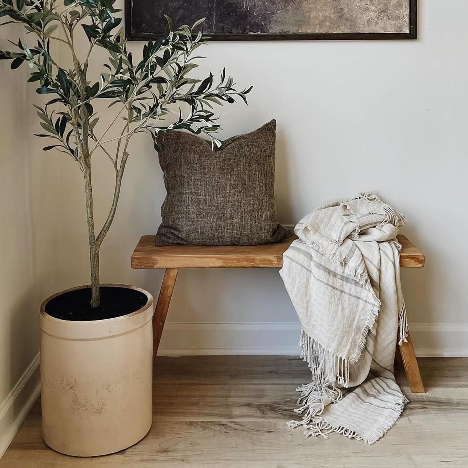 Esszimmerbank aus Holz für den Eingangsbereich im Bauernhausstil, Sitzbank für das Esszimmer im Eingangsbereich mit armlosem Design, für das Esszimmer im Schlafzimmer im Innenbereich(50*25*45cm)