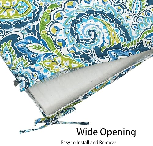 Miniatura 7 de Magpie Fabrics Funda de cojín para banco de patio, 42 x 18 x 3 pulgadas, resistente al agua, protección UV, muebles de exterior, funda de cojín de