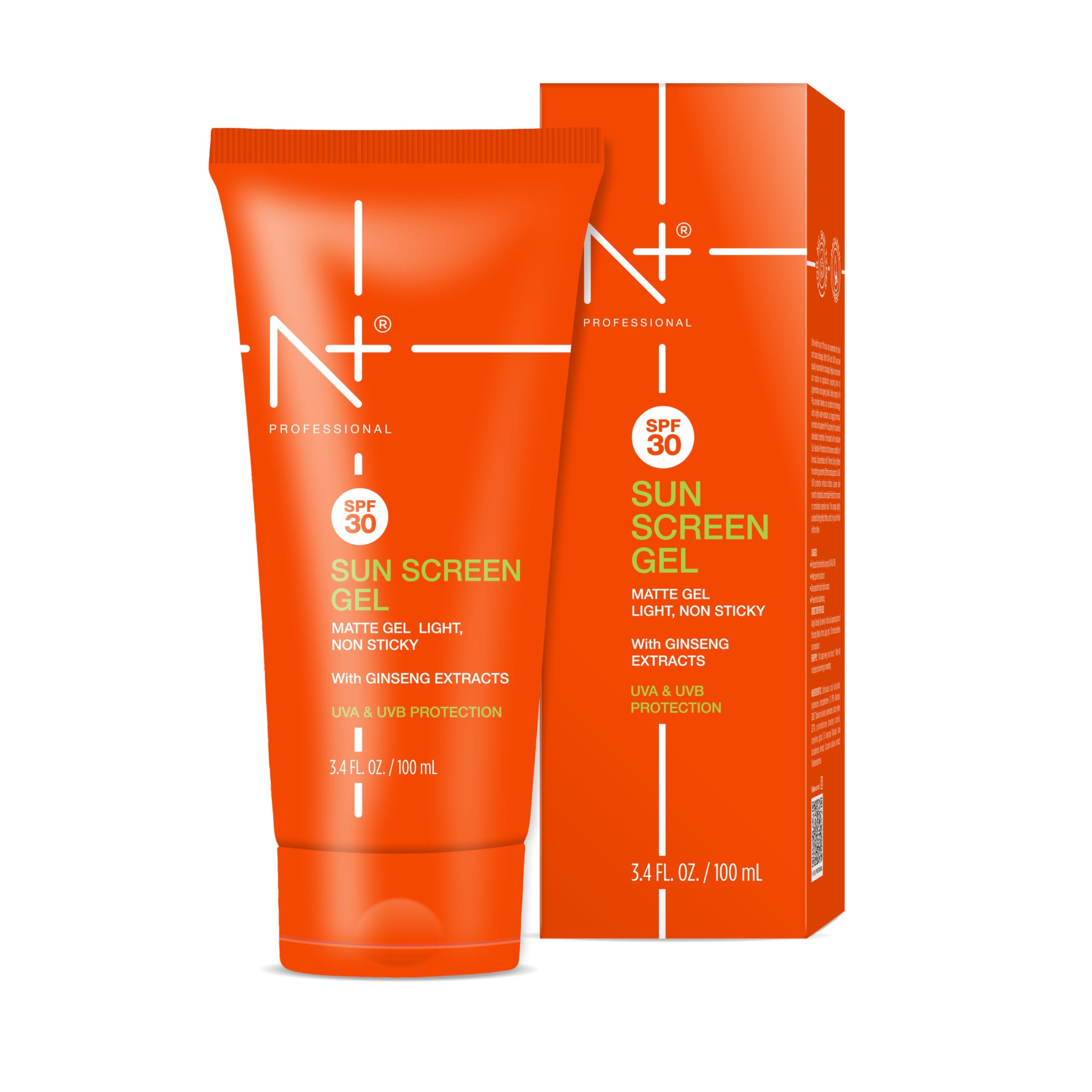 N Plus Professional Sun Screen Gel SPF 30, Matte Gel and Non Sticky UVA & UVB Protection, Gives Hydration, For All Skin Types