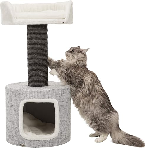 Miniatura 3 de TRIXIE Tolar - Árbol para gatos de 31.5 pulgadas con poste rascador de sisal y túnel, condominio, plataforma con cojín extraíble, juguete colgante