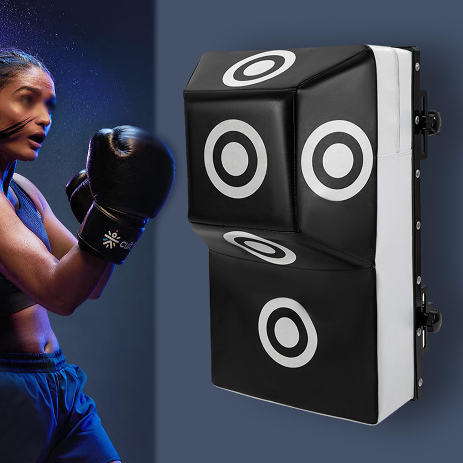 Xuthusman Wall-Mounted Uppercut MMA Boxing Training Punching, Wall Target Boxing Training Equipment, Gym Sports Taekowndo Punching Bag Pad Adjustable Black (70*40*30CM)