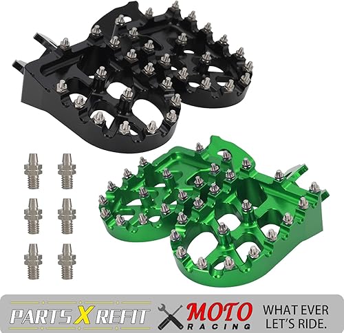 Miniatura 7 de AnXin Estriberas para motocicleta de motocross, reposapiés CNC para KLX 110 KLX110 2002-2023 KLX110L 2010-2023 KX60 1998-2003 Pit Bike Negro
