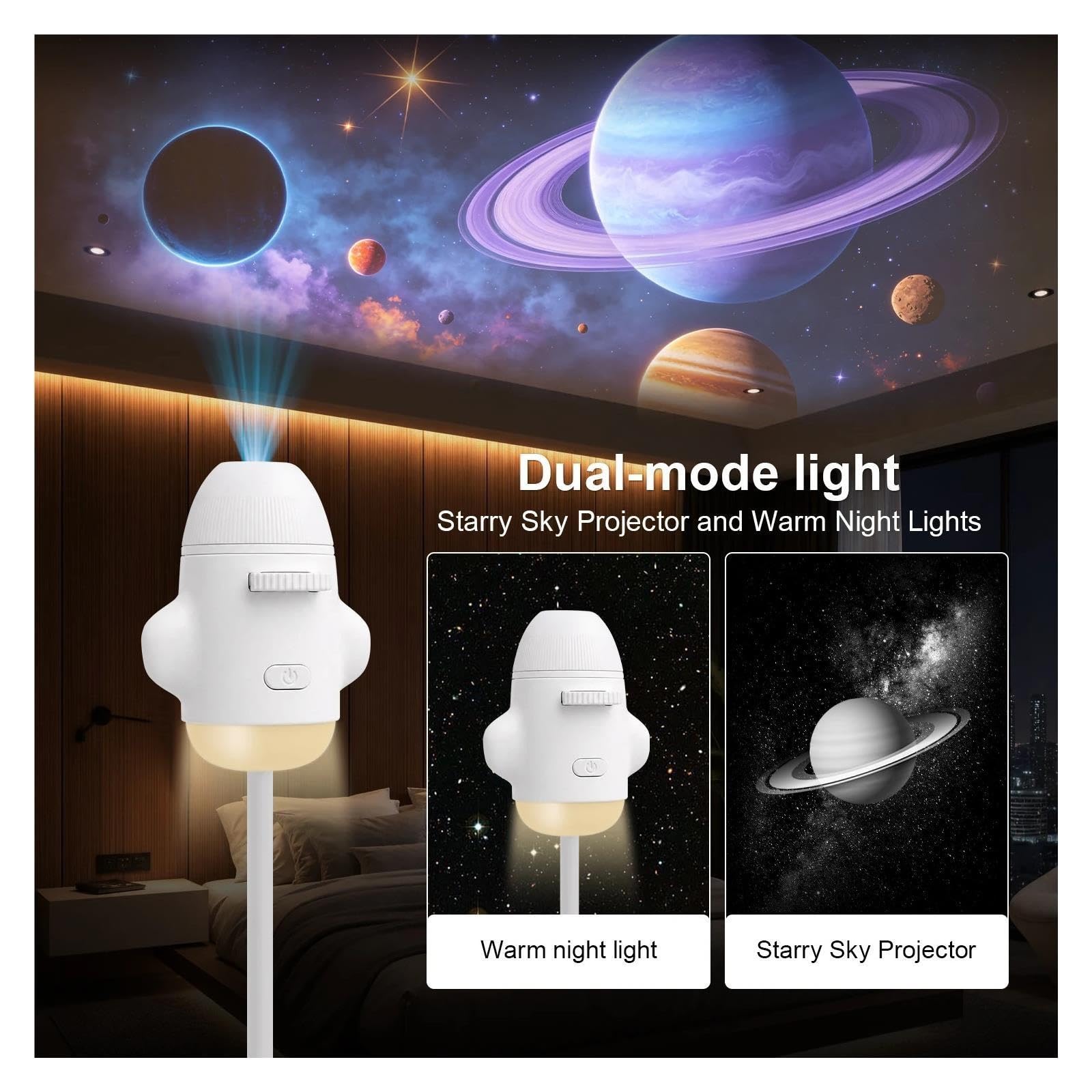Projecteur Rocket Galaxy 2 En 1, Veilleuse À Mise Au Point Réglable