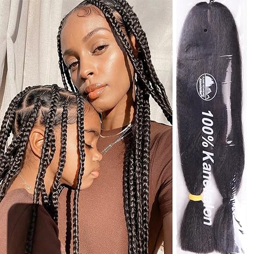 Alinyasha Pelo trenzado preestirado 100% kanekalon ignífugo 2# Color trenzado pelo 3 paqueteslote