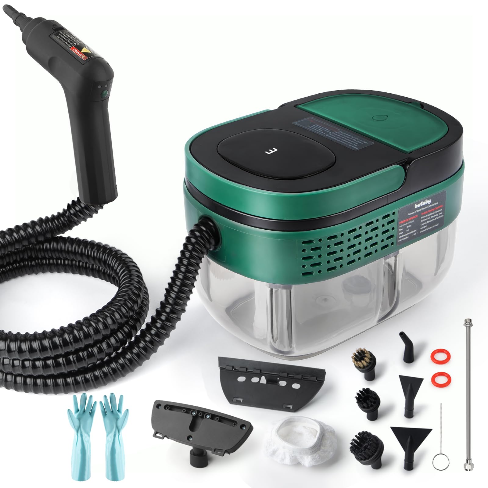 Handheld Steam Cleaner with Handle Control 1 6L Large Water Tank 3-Level Adjustable Thickened Hose Portable Steam Cleaner