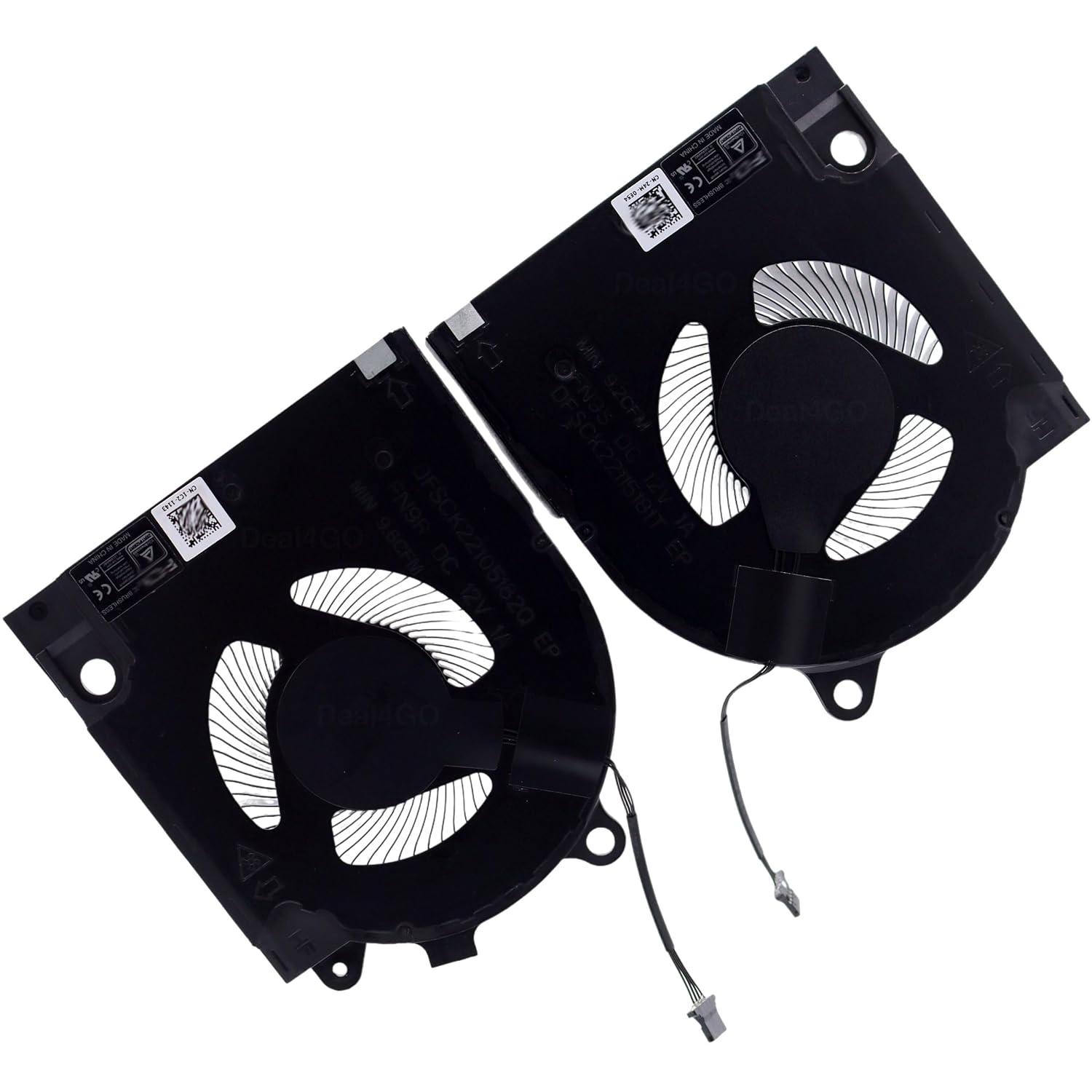 Deal4GO 12v CPU & GPU Graphics Cooling Fan Replacement for Dell G15 5510 5511 5515 2021 (RTX 3060 & RTX 3050 Graphics Card)