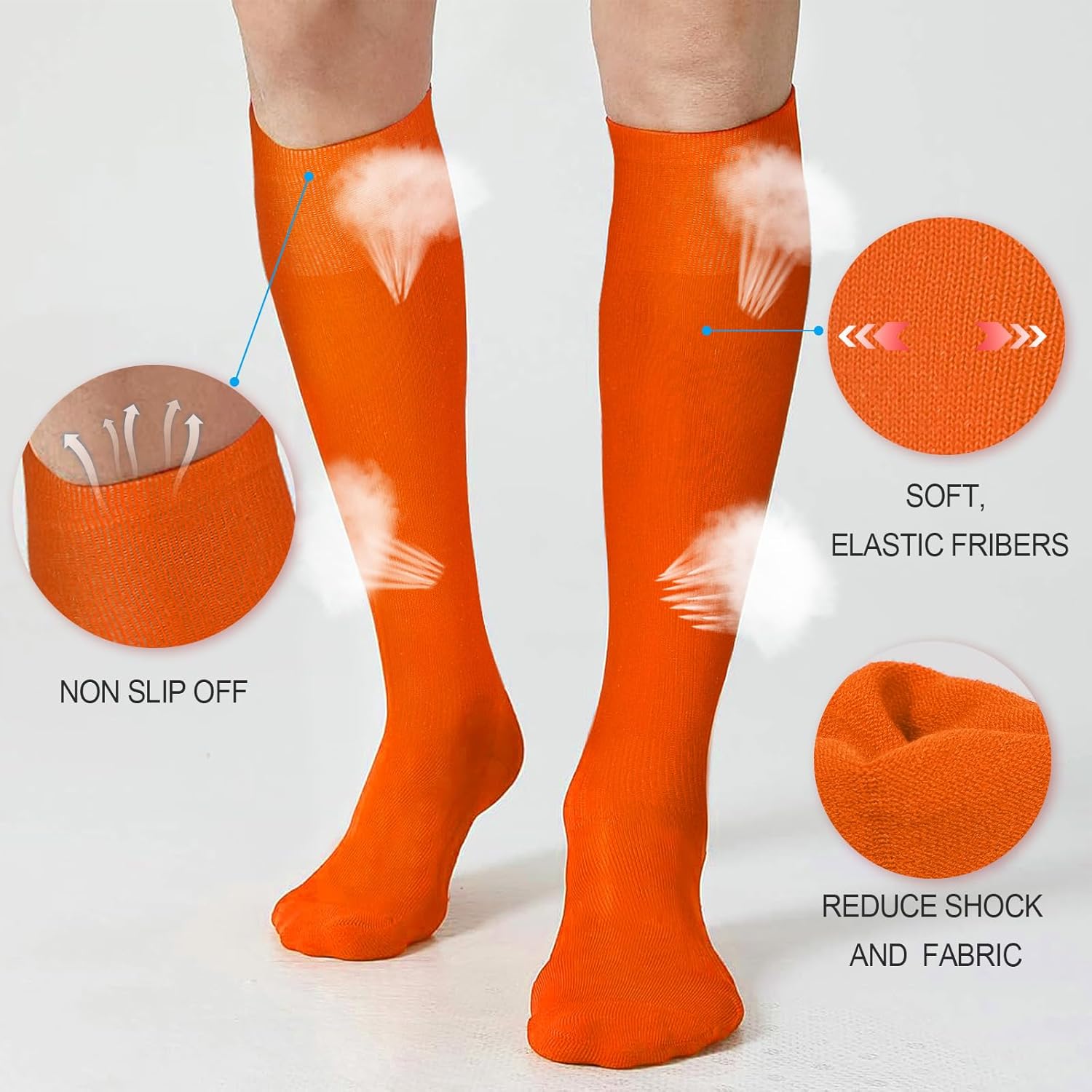 XZQTIVE 3 Pairs of Baseball Softball Socks and 1 Baseball Softball Belt Combo Set Knee-High Soccer Socks for Kids Youth Adult - Image 5