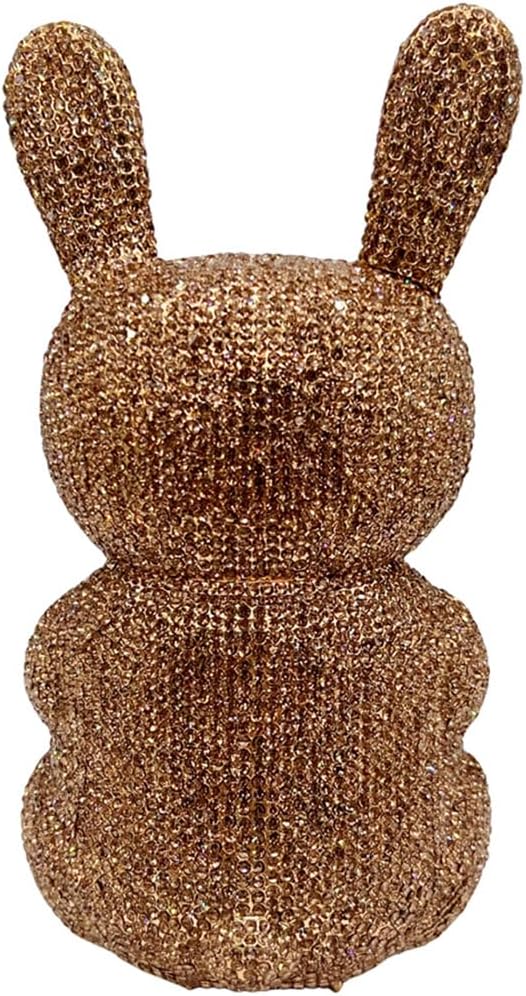 Women Cute Rabbit Shape Rhinestone Evening Bag Chic Animal Crystal Clutch Glitter Full Diamond Purse for Prom Party