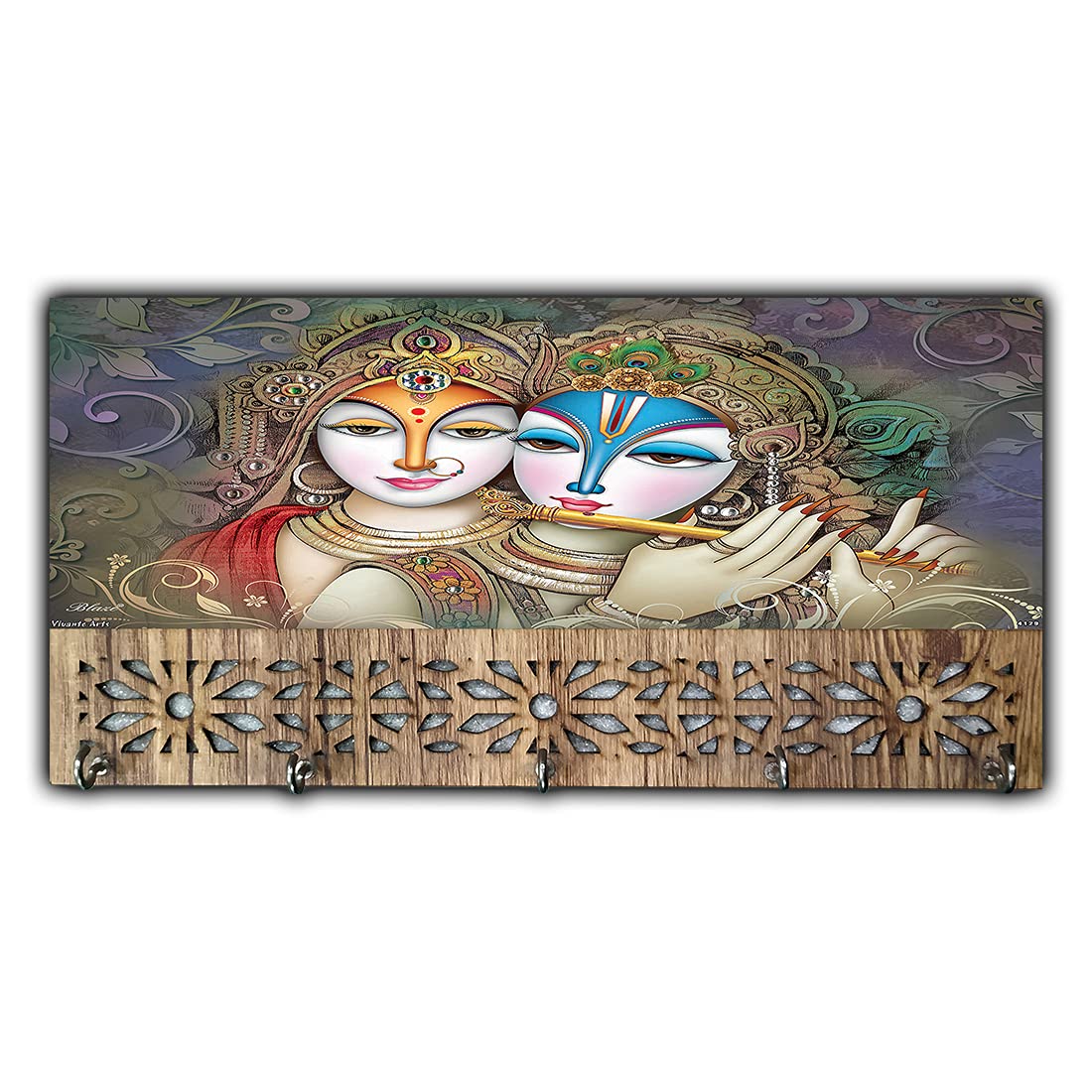 pnf Key Holder Rack with Photo of Radha Krishna 4129