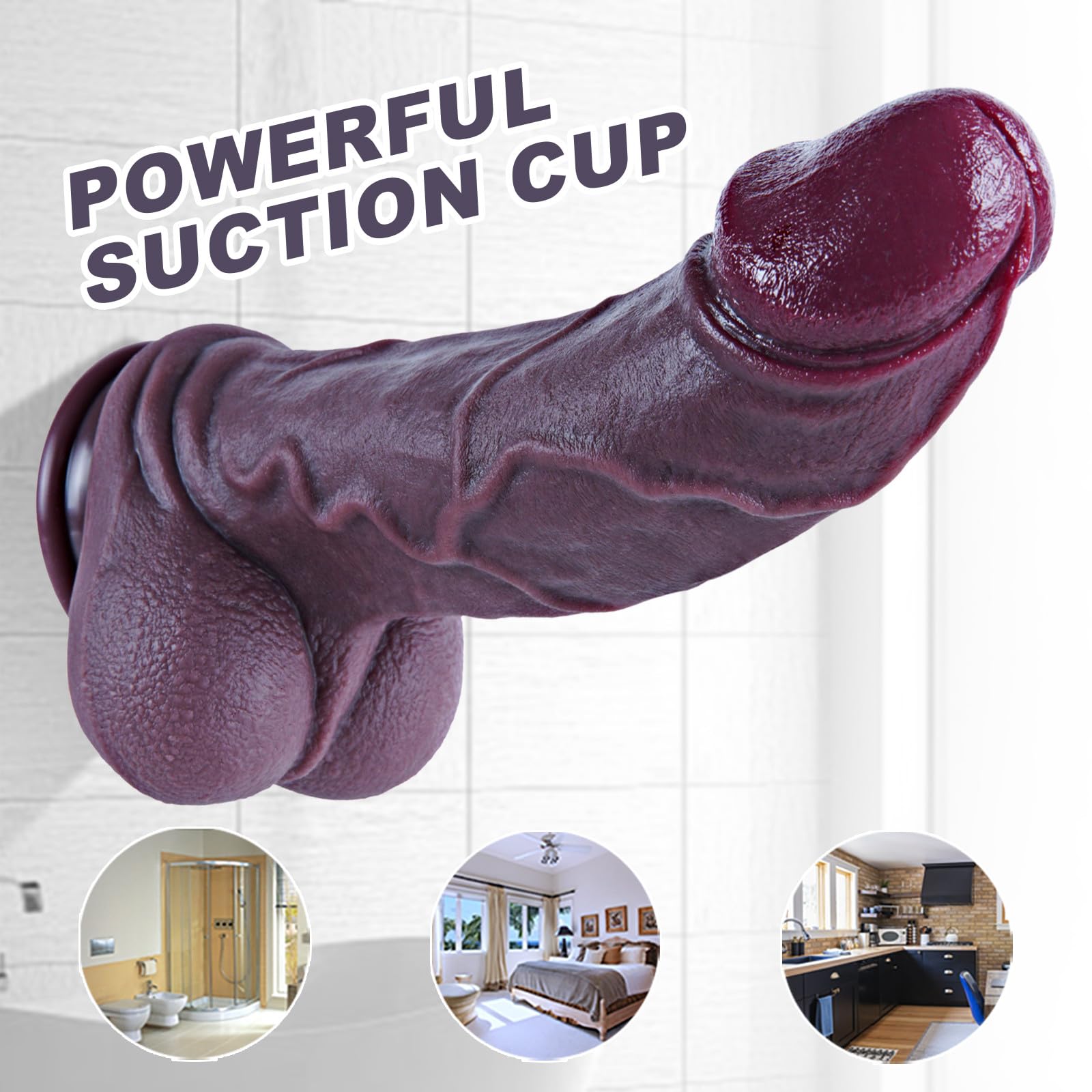 Dildo gigante realista de 7,2 cm de grosor y 29,5 cm extra largo y curvado, con ventosa, silicona de doble densidad. Dildo negro XXL para punto G, juguete anal grande, unisex, ideal para parejas