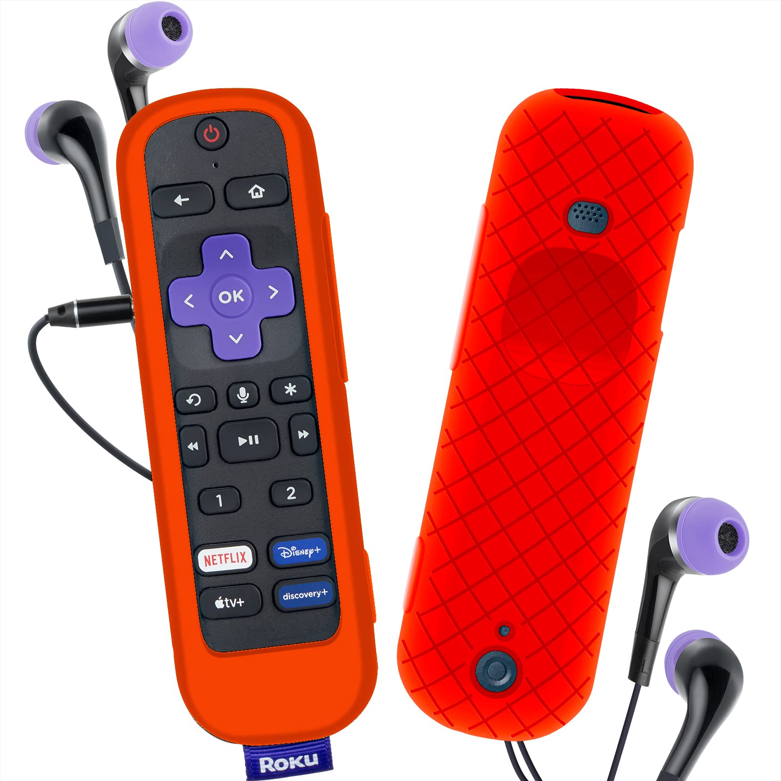Custodia per Roku Voice Remote Pro, Cover per Roku Cuffia Telecomando Ricaricabile In Silicone Sleeve Skin con Cordino Glow al buio