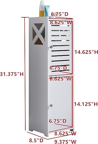 Miniatura 2 de KB Designs Unidad organizadora de gabinete de almacenamiento de baño independiente blanco con 2 puertas