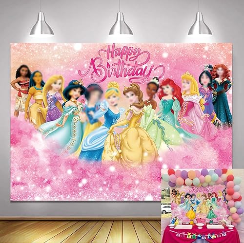 Telón de fondo rosa de princesa para niñas, 1 y 2 cumpleaños para fiesta de cumpleaños, princesa, cuento de hadas, fotografía, decoración de fondo, disponible en Yaxa Colombia