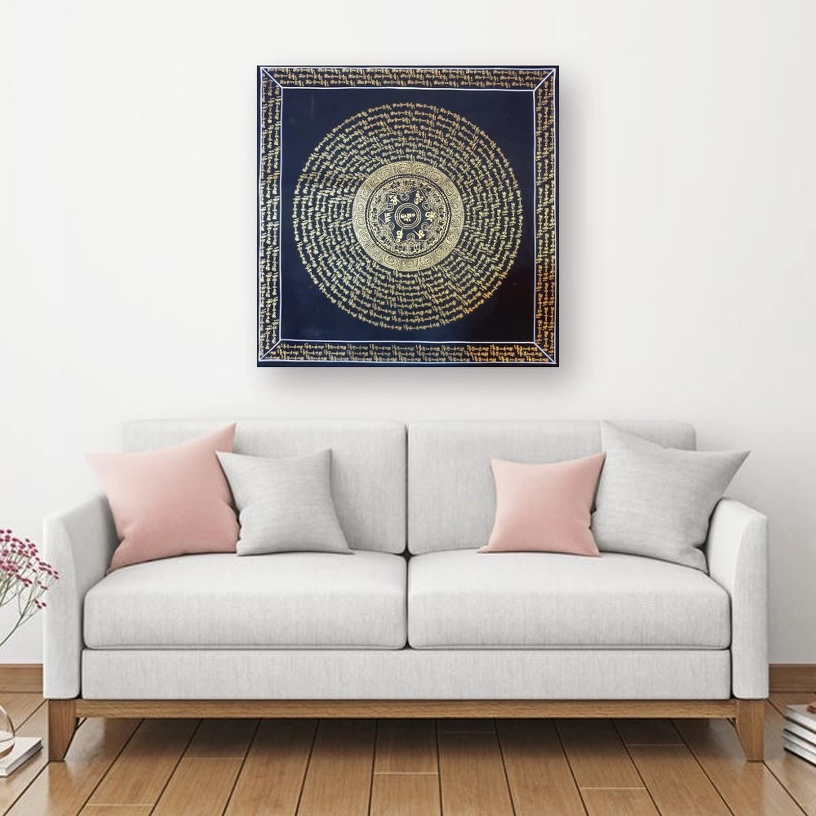 Poster tradizionale Mantra Mandala Art Buddismo Religione Meditazione Buddha Bodhisattva Wall Art Poster Regali camera da letto Decorazione per la casa Quadro Poster su tela 70 x 70 cm