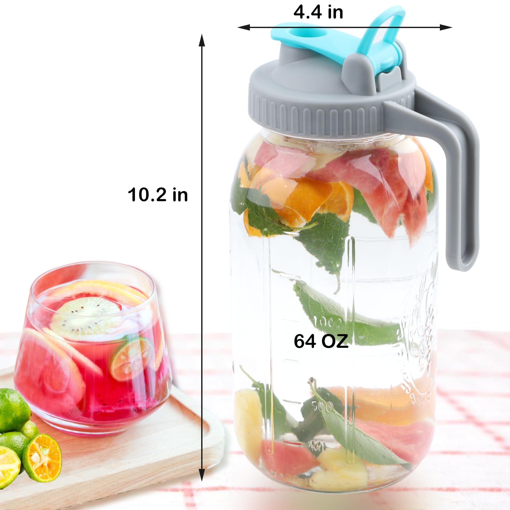 Alipis Carafe à Eau En Plastique Avec Couvercle Et Bec Verseur - Pichet 5L Transparent