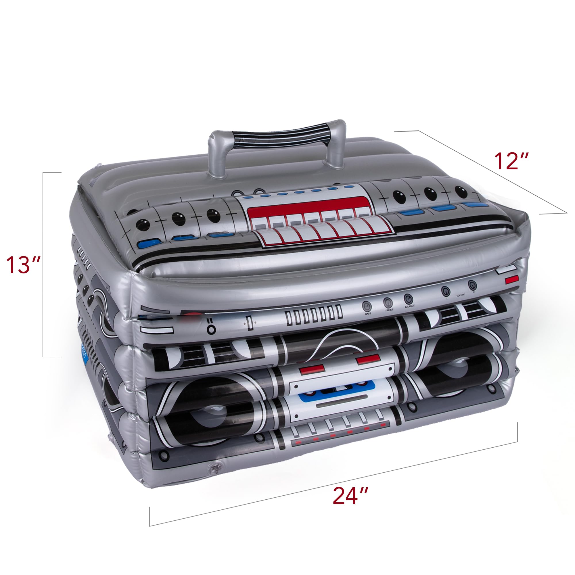 ArtCreativity 80's/90's Style Inflatable Boom Box Cooler Decoration - 24
