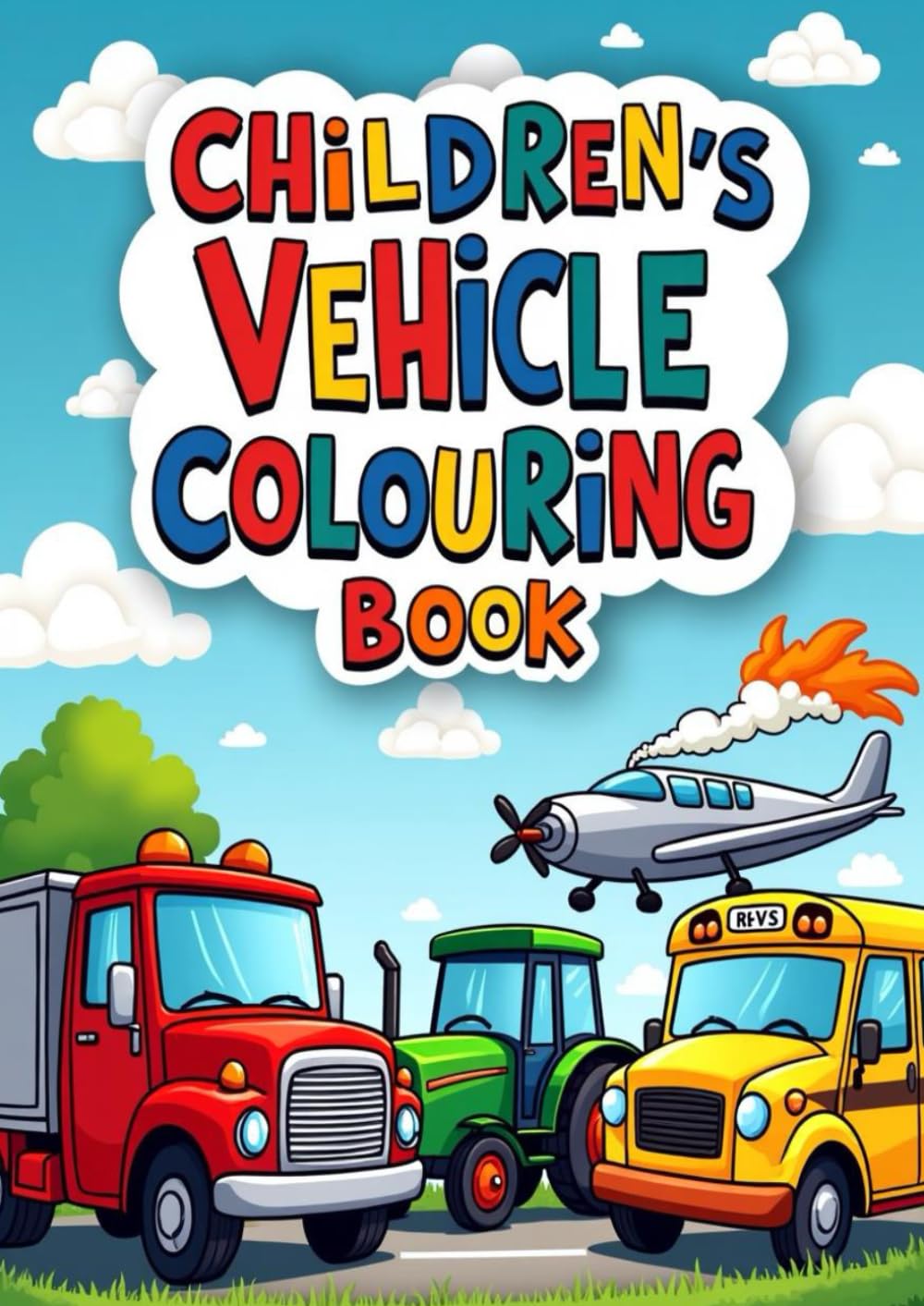 Childrens Vehicle Colouring Book