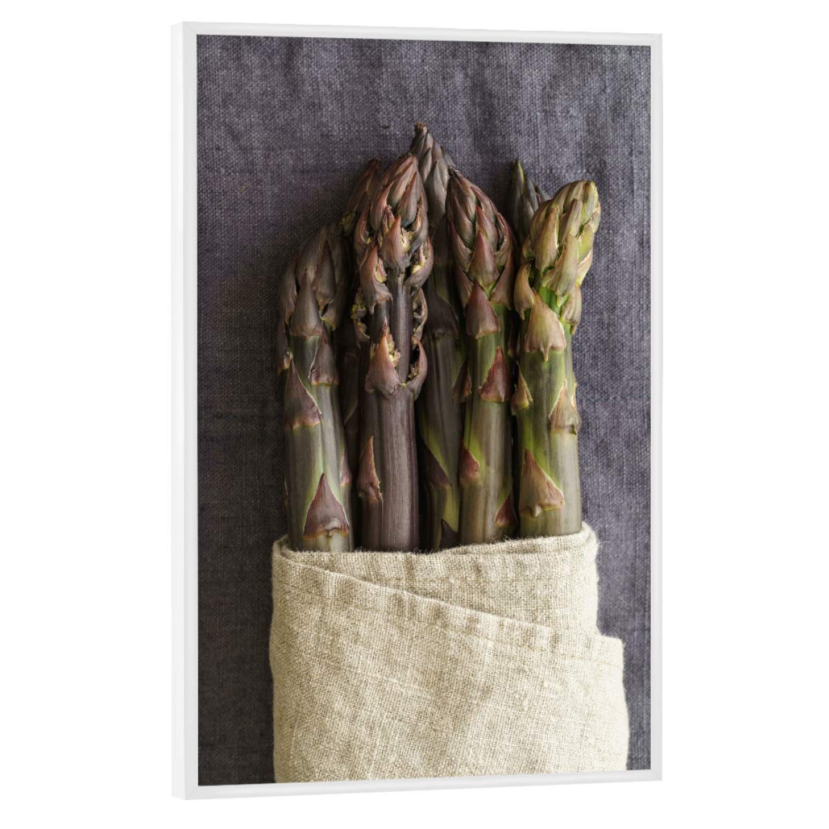 artboxONE Poster mit weißem Rahmen 90x60 cm Rock The Kitchen Asparagus Four - Bild Spargel Handtuch Spargel