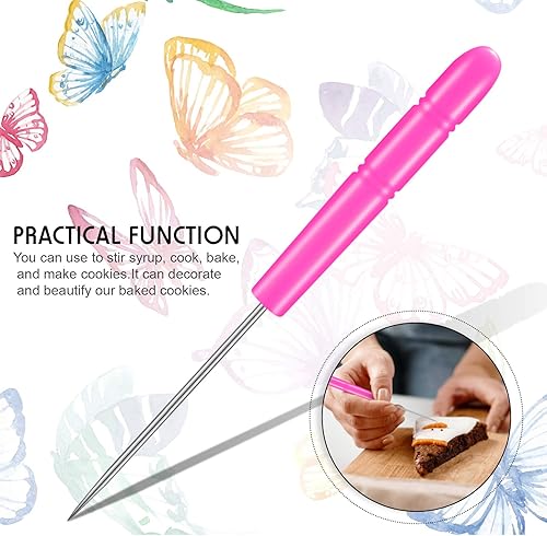 Miniatura 4 de Juego de 8 piezas de cortador de galletas de mariposa de acero inoxidable y 6 pines de agitación de azúcar para sándwich, chocolate, fondant,