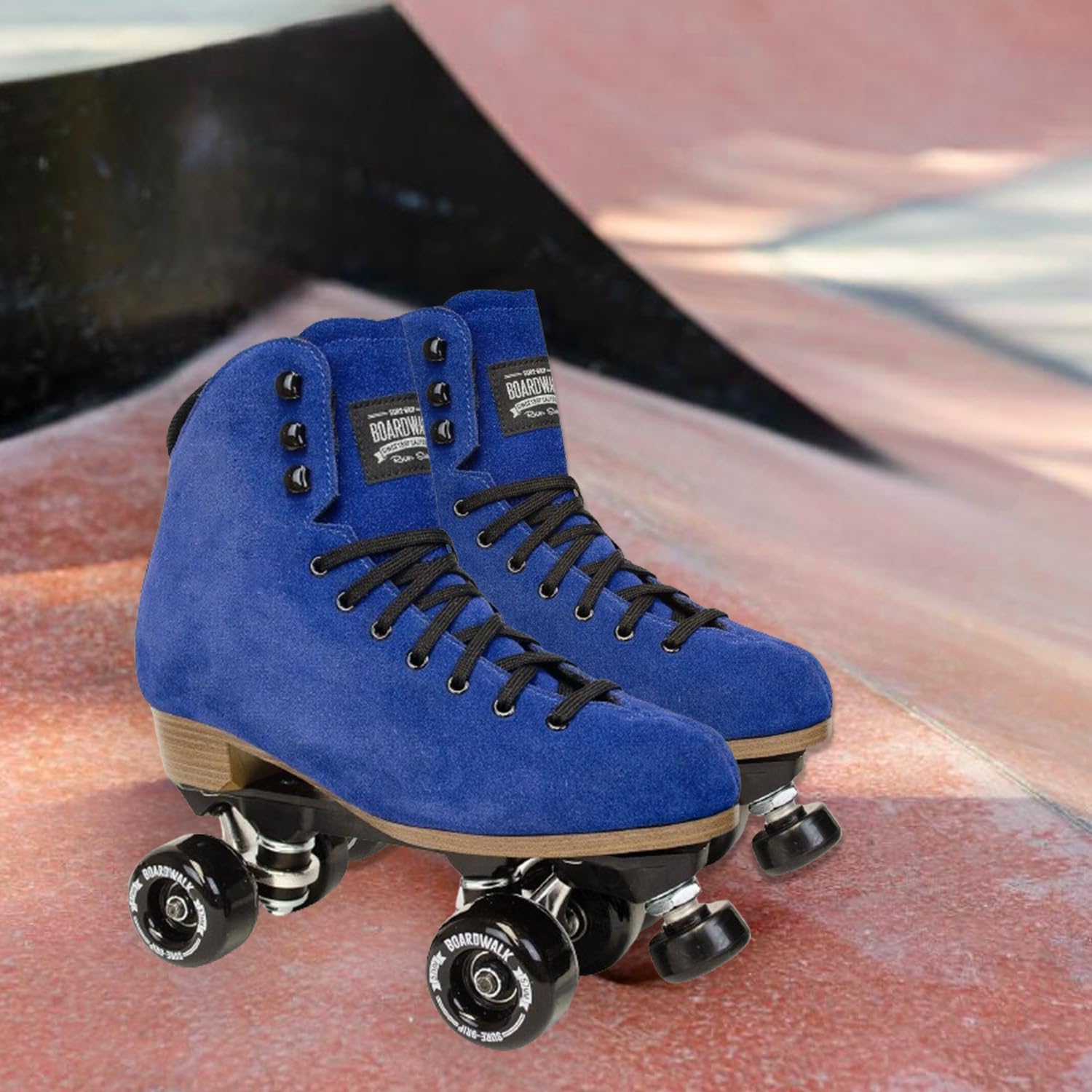 Sure-Grip Boardwalk Unisex Outdoor Roller Skates with Retro Leather Boots and 82A Wheels