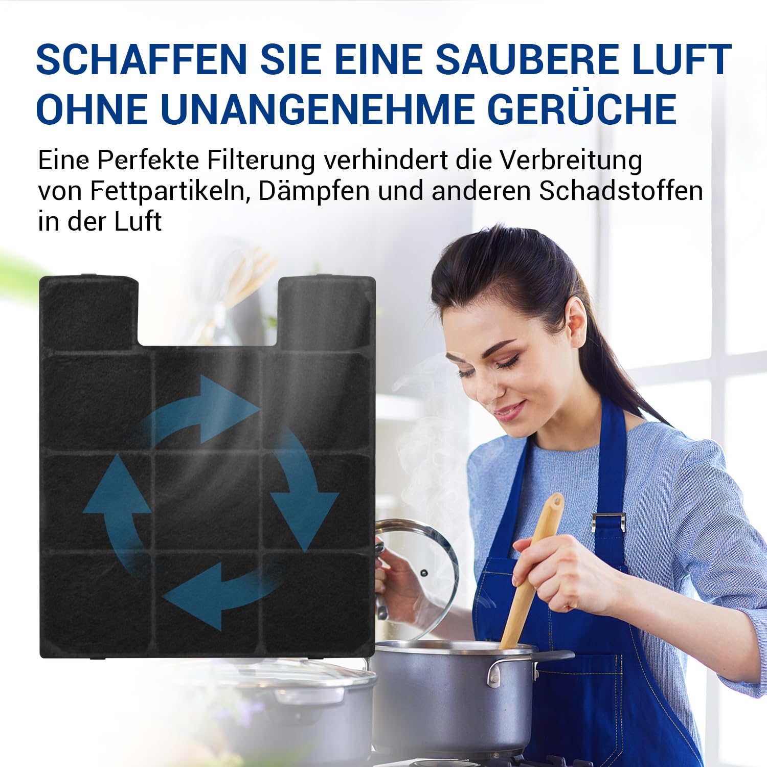 VIOKS 4x Dunstabzugshaube Filter Ersatz für Amica KF 17141 KF 17147 | Aktivkohlefilter Active Kohlefilter, für Umluft Dunstabzug Abzugshaube