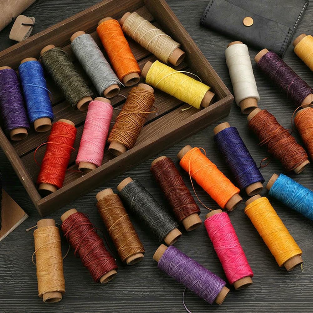 Hilo Encerado Plano de 1 mm para Coser Cuero, cordón de poliéster, Costura Artesanal, Bolsa, encuadernación, Pulsera, Trenza, Herramienta de joyería