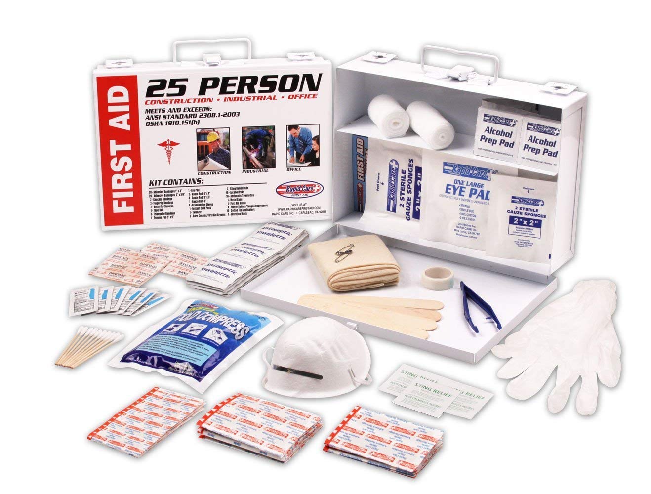 Rapid Care First Aid RC25MANM 25 person 166 Piece ANSI/OSHA Compliant