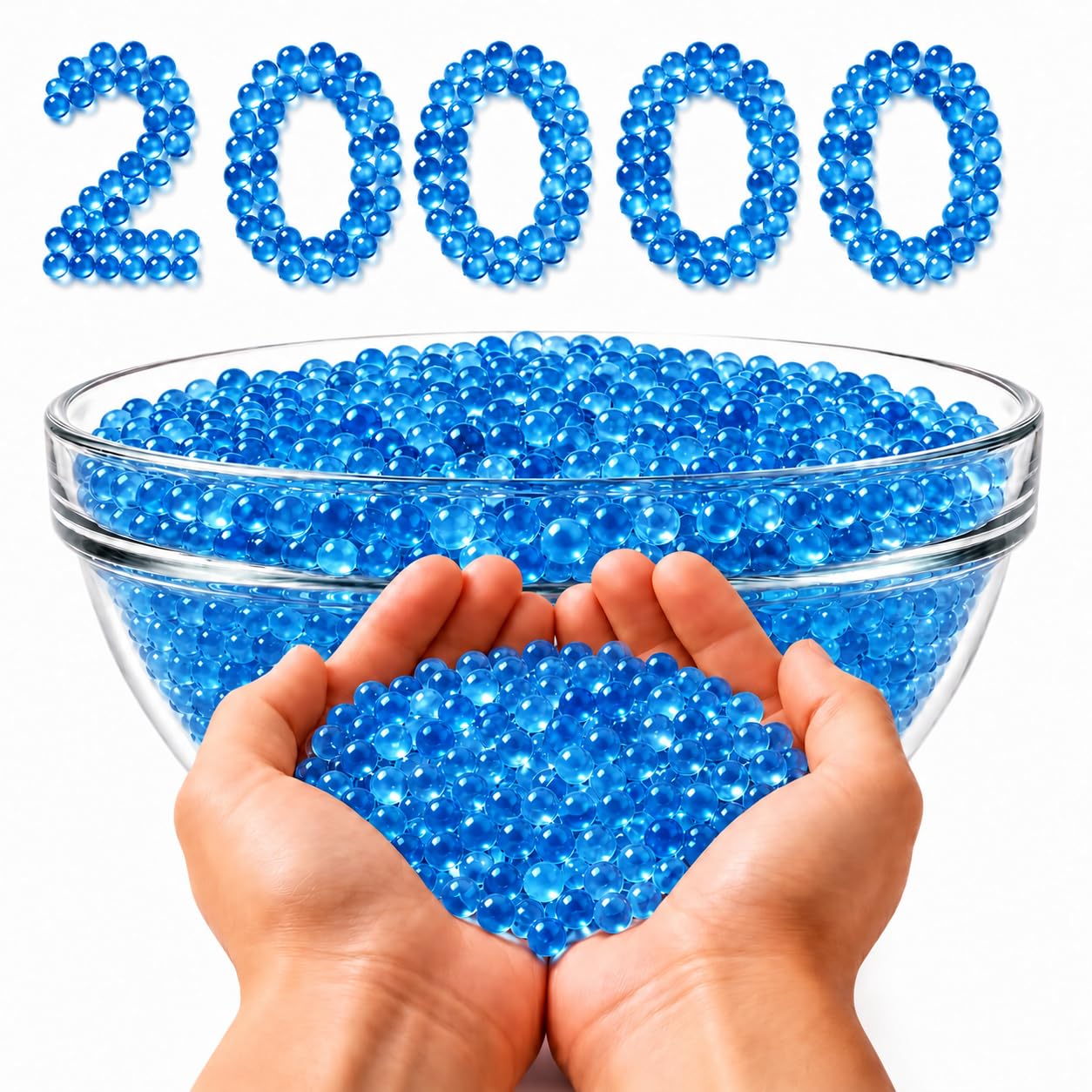 jelly balls | 20,000 pieces | super absorbent hydro gel water pearls | plant jelly balls | beads for indoor plants, home decoration, centerpieces, plants & wedding décor | expands 7–8 mm (blue)