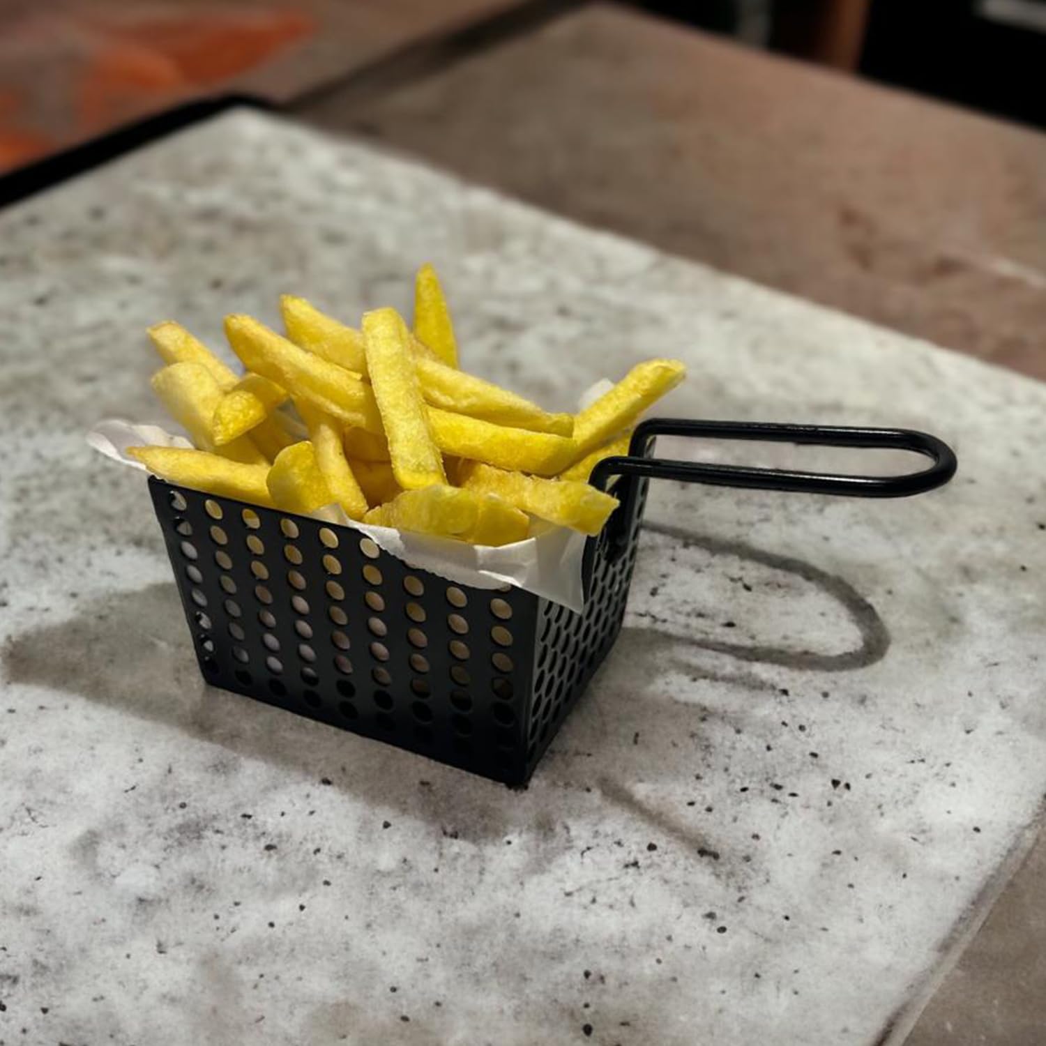 Mini Patateslik, Firütöz Sepeti, Patates Kızartma Sunum Sepeti, Cafe, Restaurant Burger Sunum, Servis Ekipmanı Model-1 SİYAH