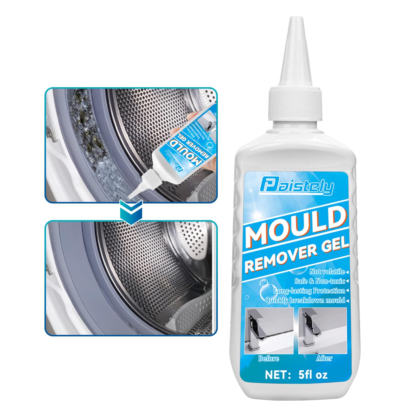 Mould Remover Gel, Deep Mold Remover Gel, Large Capacity Mould Cleaner, Household Mould Removal Gel for Kitchen Bathroom Wall Tile Stains Sink (150 g (Pack of 1))