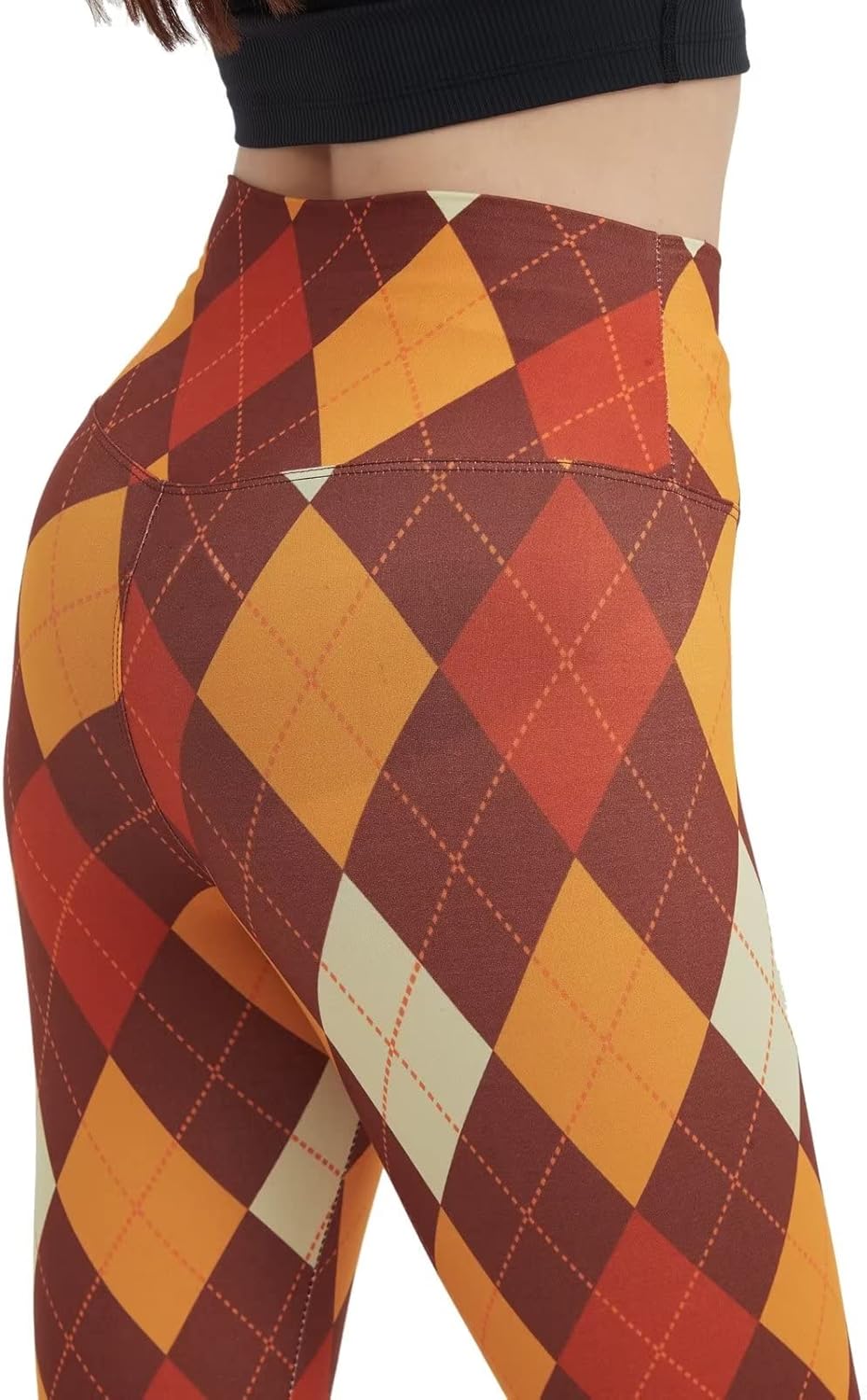 sissycos Women's Christmas Halloween Crossover Leggings High Waisted Buttery Soft Printed Tights 27" - Image 4