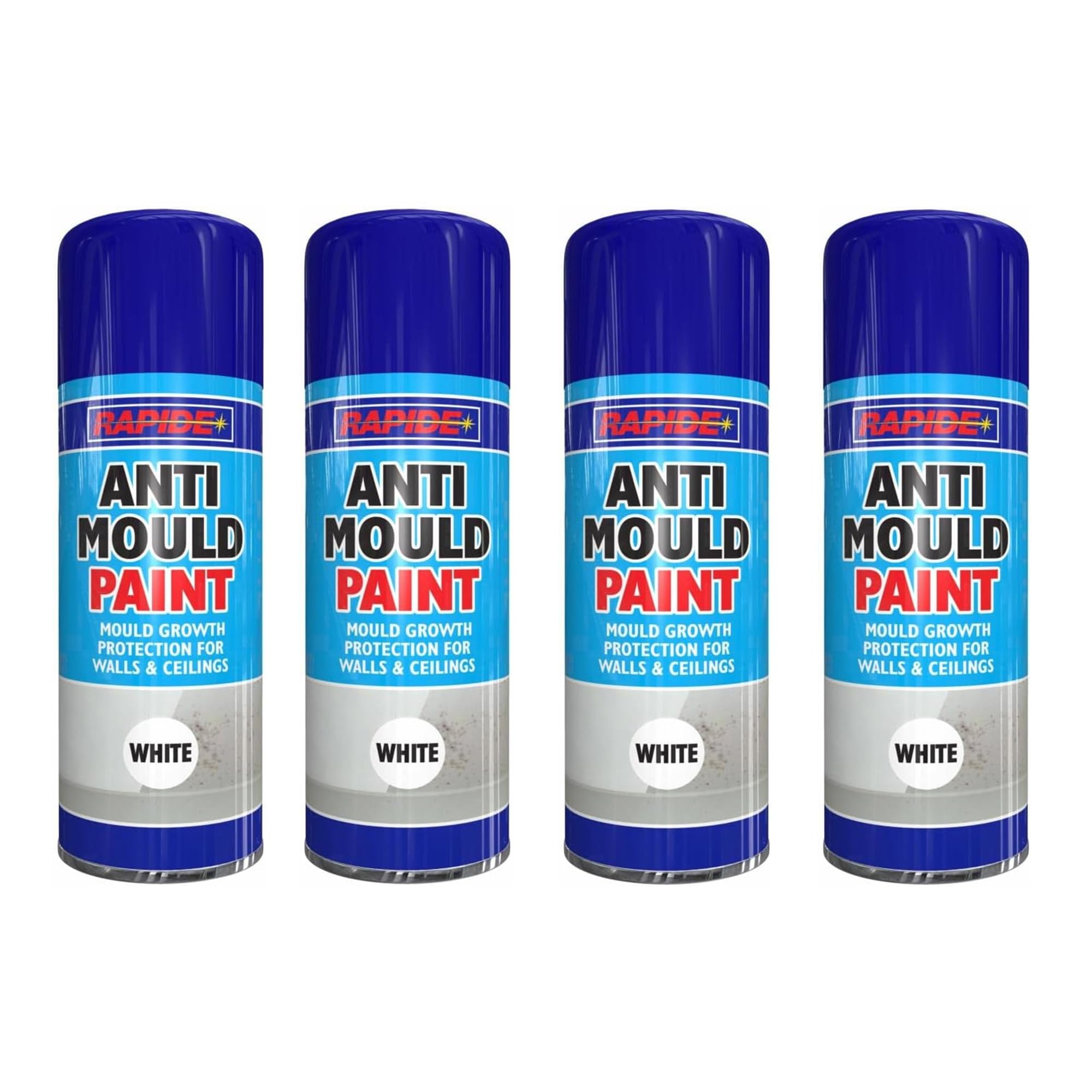 PNJB Anti Mould Paint - Mould Growth Protection For Wet Walls & Ceilings Anti Mould Tough Matt White 400ml, 3-In-1 Action, No Cfcs, Excellent Coverage And Adhesion, (4)
