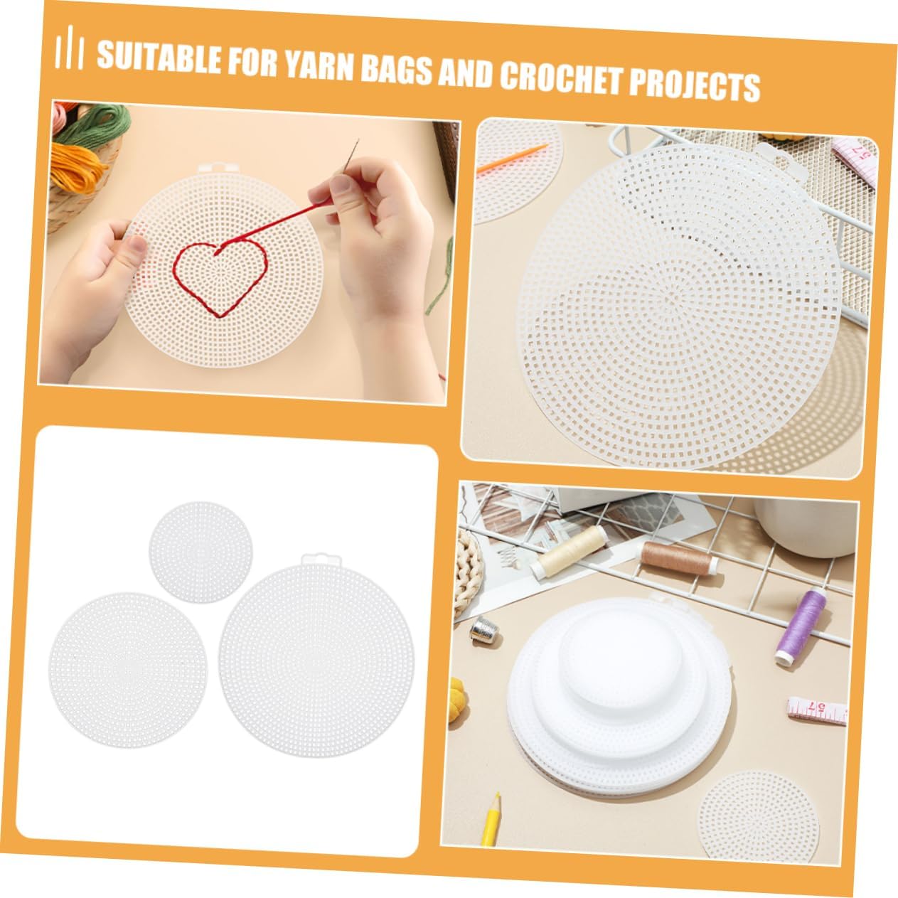 YOSADIER 15pcs Cross Stitch Backing Board Multi-Function Plastic Mesh for Canvas DIY Crochet Embroidery Canvas Sheets