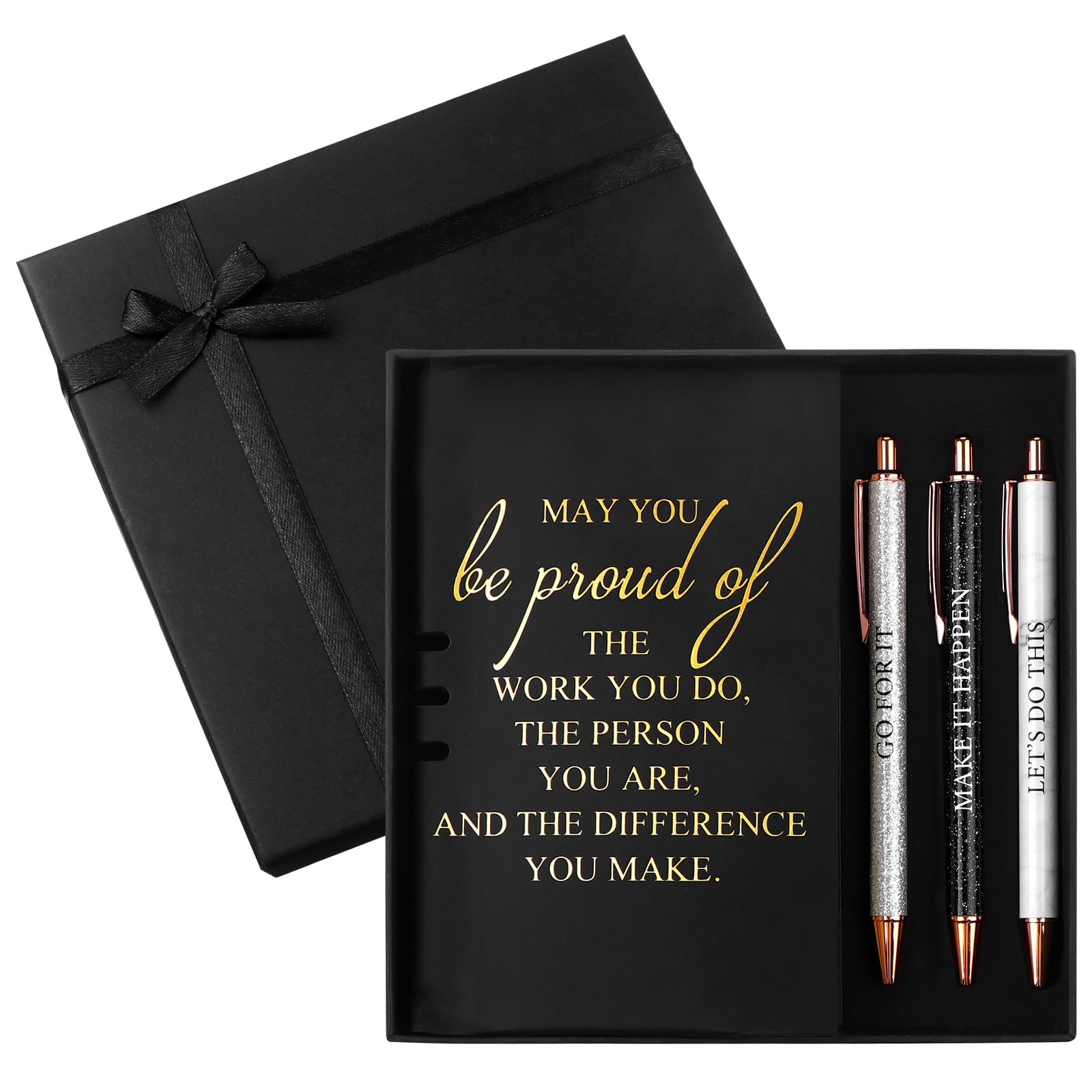 CNSJ 5 Pcs Employee Appreciation Gift A6 Leather Notepad Ballpoint Pens with Box Thank You Gift for Colleague Coworker Teacher Nurse Team Business Holidays Birthdays