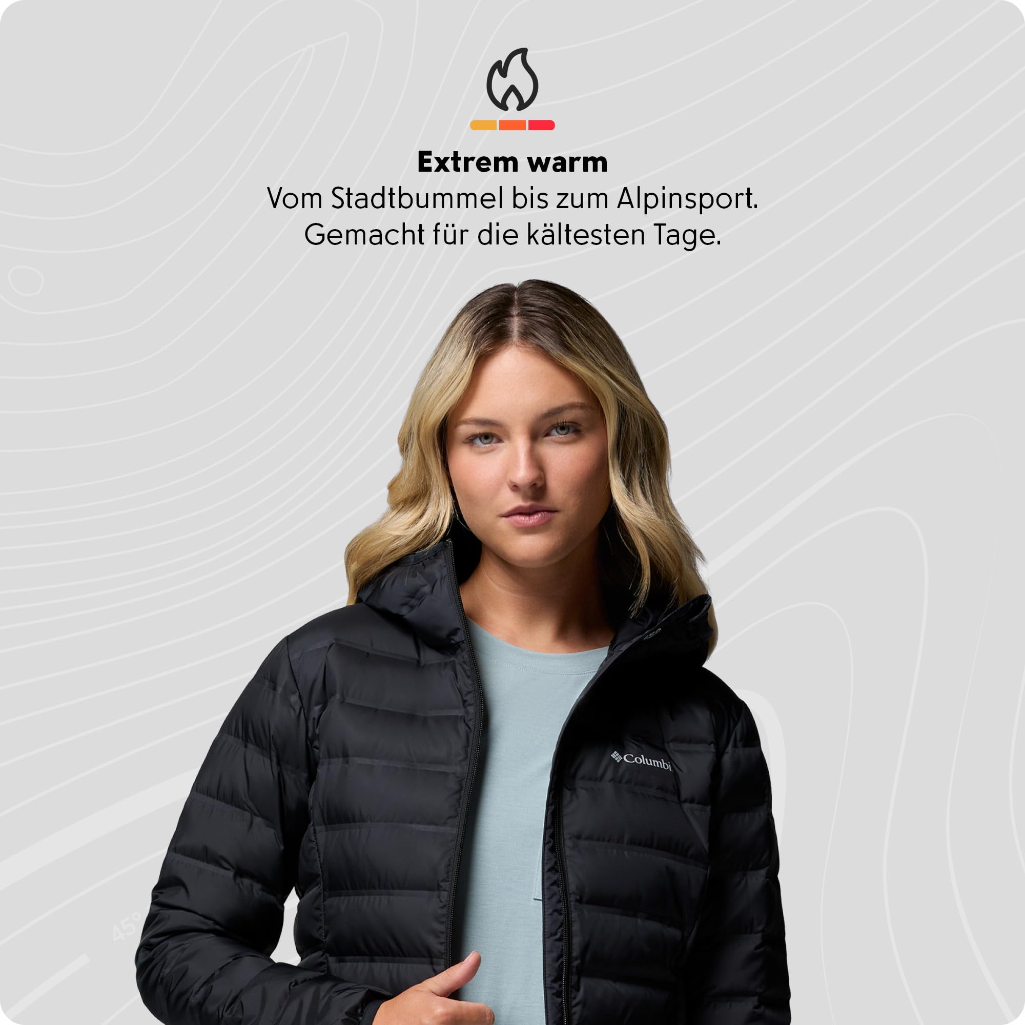 Columbia Damen Lake 22 Down Long Hooded Jacket