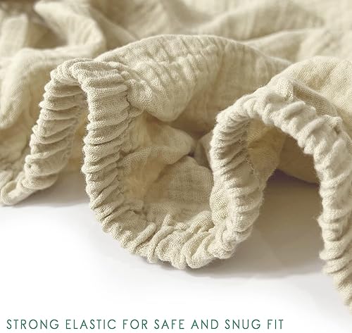 Miniatura 5 de Sábana de moisés de muselina ultrasuave para bebé niña y niño, sábana bajera transpirable de algodón orgánico para moisés estándar de 30 x 16