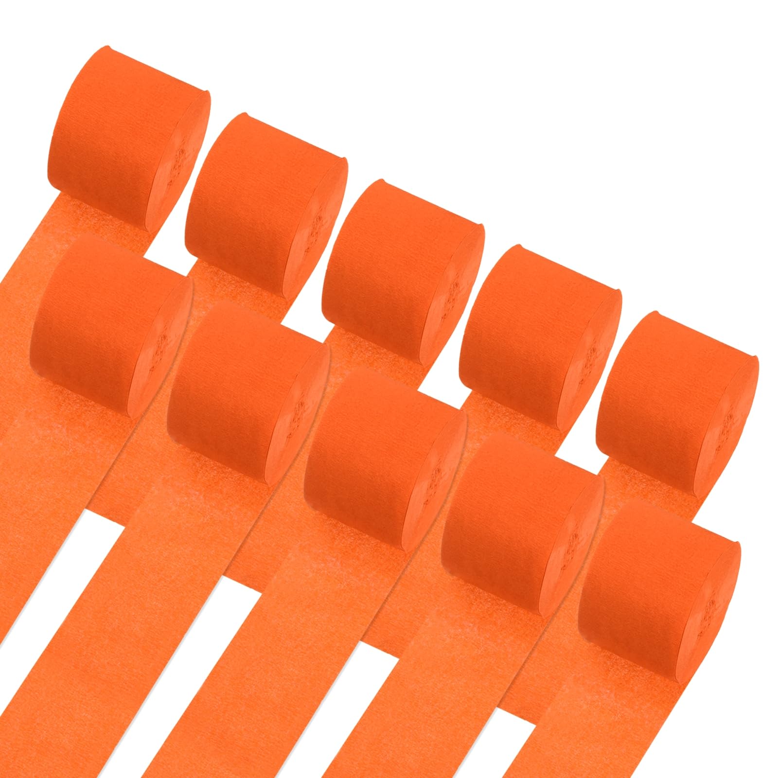 sourcing map Crepe Paper Streamers 10 Rolls 820Ft Crepe Paper Orange Streamers Party Decorations for Birthday Party Wedding Ceremony Graduation Decoration (1.8 in x 82 Ft/Roll)