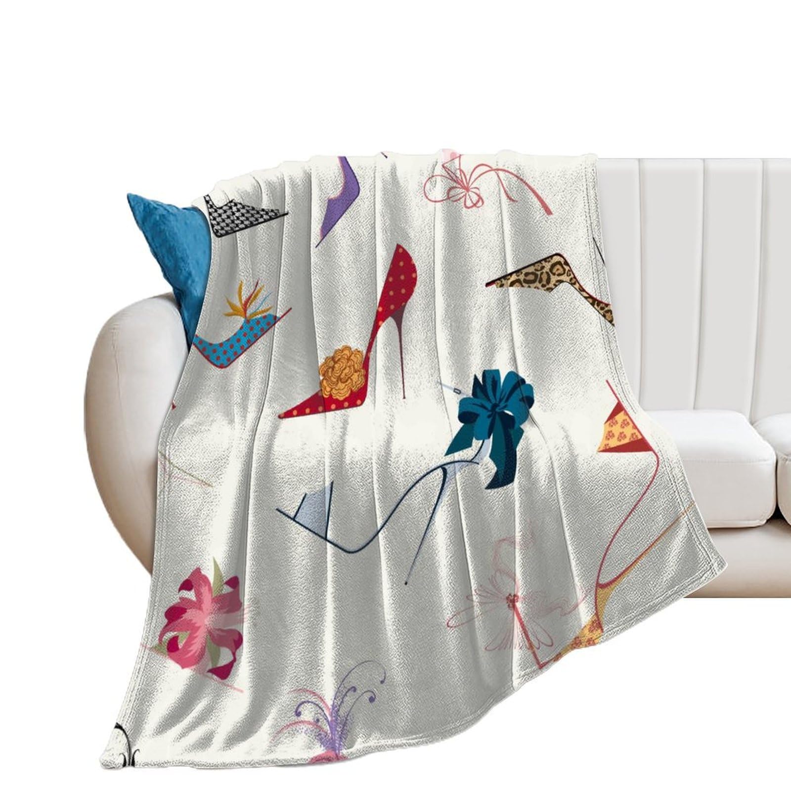 Couverture polaire talons aiguilles pour canapé et lit 100x130cm
