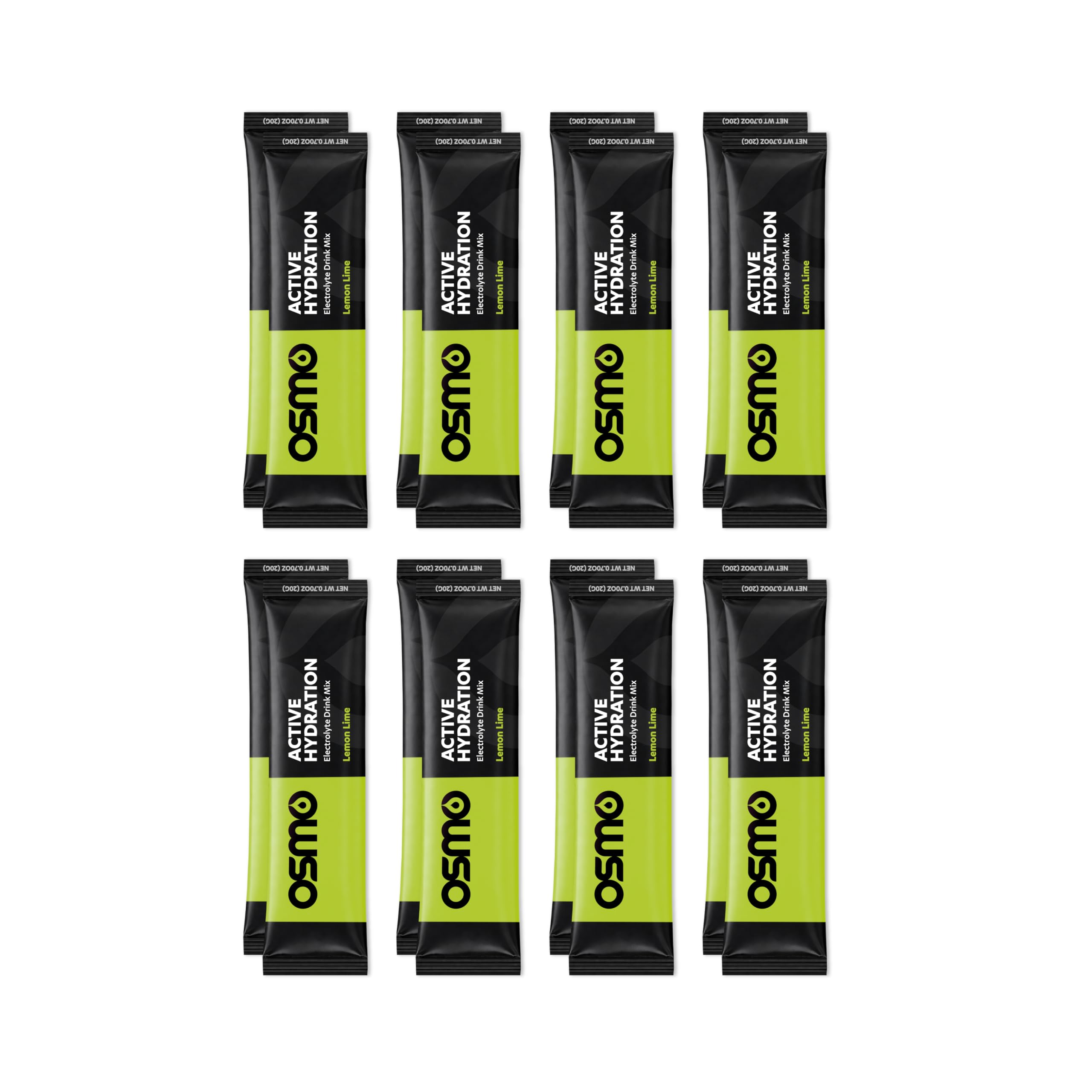 Osmo Active Hydration Electrolyte Powder, Lemon Lime - 16 Packets | With Sodium, Magnesium, Potassium, Carbs & Vitamins, Cane Sugar - All Natural, 3X Faster Hydration, Boosts Power & Endurance
