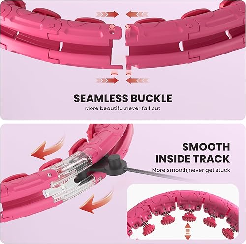 Miniatura 6 de Weighted Infinity Exercise Hoop - 64in 30 Links Smart Hoop for Adult Weight Loss, Plus Size Low-Impact Fitness Hoop for Beginners & Women