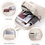 HOMIEE Sac à dos casual élégant léger, sac à dos pour ordinateur portable imperméable, sac de jour pour les voyages/école/jasuel/travail (15.6 De pouce d'ivoire)