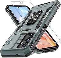 Vista 28 de DEERLAMN - Funda para Samsung Galaxy A15 5G con cubierta deslizante para la cámara + protector de pantalla (1 paquete), soporte giratorio con anillo